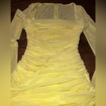 House Of CB  Yellow Sexy Valentina Ruched Sheer Mini Dress Photo 3