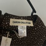 NWT Caron Callahan Leon Brown Polka Dot Silk Cotton Dress Size S Photo 6