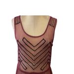 Free People New beaded sheer Marsala Pink Black Mesh slip dress Fall Holiday Photo 1