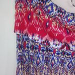 Eye Candy  3X Boho Blue Red Stretch Maxi Skirt Plus Photo 3