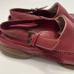 Ecco Shoe Red Maroon Leather Slingback Strap Buckle Sandal Comfort Closed Toe 6 Photo 6