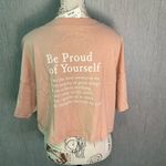 Aeropostale Peach Graphic Cropped T-Shirt Size Medium Photo 4
