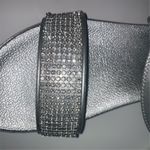 Joan Vass Joan Vass Women's Silver Strappy Sandals Size 7 Rhinestone Embellished Photo 1