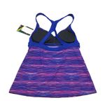 Tyr. Cyprus Ambu Active Swim Tank Tankini Top Contour Cup Striped Purple S Photo 3