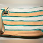 Pilcro and the Letterpress Rare  Vintage Anthropologie stripe leather wristlet Photo 0