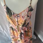 Floral Print Midi Dress with Spaghetti Straps Orange Size 8 Photo 9