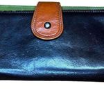 Original Prym Made In India Leather Boho Multicolor Colorblock Wallet Black Photo 1