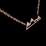 Boutique NEW Rose Gold Plated Snowy Mountain‎ Bar Pendant Necklace, 16-18” Photo 3