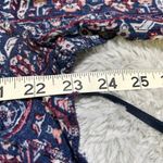 Style & Co . Navy and Burgundy Patterned Blouse Photo 4