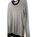 Equipment Femme Ondine Pullover Sweater Gray Silk Cashmere Button Detail Small Photo 4