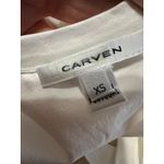 CARVEN WHITE CUTOUT CIRCLE HEM 100% COTTON RACERBACK TANK TOP‎ EUC SIZE XS Photo 5