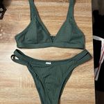 Cupshe Green Ribbed Cheeky Bikini Set Photo 1