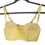 Frederick's of Hollywood Butter Yellow Balconette Bra Size 32D NWT Lingerie Show Photo 0