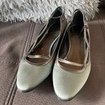 Giorgio Armani  SilverGray Leather&Satin Flat Shoes Photo 1