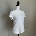 Jaclyn Smith  | White Textured Scoop Neck Tee Sz S Photo 2