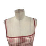 Aritzia  Wilfred Jazz Seersucker Mini Dress‎ Pink Gingham Size Small Photo 4