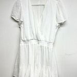 Francesca's  Women White Snatched Waisted Short Sleeve Romper Size Large Photo 0