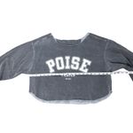 Comfort Colors  Poise Pilates Distressed Cropped Pullover Sweatshirt Charcoal M Photo 4