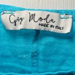 Gigi Moda Made in Italy Linen Poncho Top Oversized Boat Neck Turquoise OS Blue Size undefined Photo 1