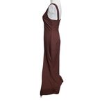 BHLDN  Catarina Brown Crepe Maxi Dress Women’s Size 2 Sleeveless Slit Formal Photo 5