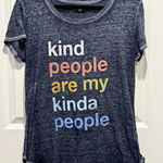 Maurice's Women's Blue Graphic T-Shirt Kind People Quote Casual Short Sleeve L Photo 0