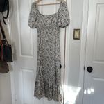 ZARA  puff sleeve satin floral midi dress Photo 7