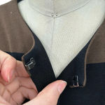 Misook  Brown‎ Black Velvet Striped Open Front Sweater Jacket Blazer Size Medium Photo 2