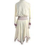 Free People Vintage Bohemian Witchy Gauze Folk Art Midi Dress XS Renaissance Photo 8
