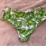 Zaful White and Green Mid-Rise Bikini Bottoms Photo 1
