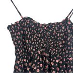 Forever 21  Sweetheart Neck Floral Ruched Babydoll Blouse in Black/Pink Size M Photo 4