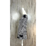 White House | Black Market Women's Small 3/4 Sleeve Black Scroll Tunic Top Photo 3