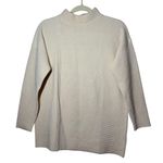 BTFBM Sweater Women S White Cream Mock Neck Long Sleeve Minimal Modest Office Photo 0