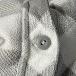 Eddie Bauer  Women's Fleece Button Front Shirt Gray Buffalo Plaid Size S Small Photo 3