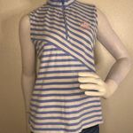 Ralph Lauren POLO Golf sleeveless quarter zip navy blue white stripe pink .#81 Photo 0