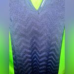 ZARA  Knit Navy Blue and Black Metallic Chevron Maxi Dress size Small Photo 4