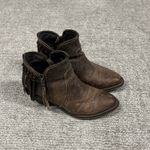 Circle G  Corral Fringe Ankle Boots Womens 6 Distressed Leather Western Booties Photo 5