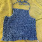 American Eagle  Denim neck tie crop top Photo 0