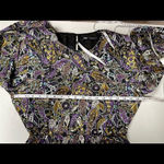 ZARA  Mini Dress Long sleeve Paisley Silky Satin Multicolored party cocktail M Photo 10