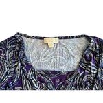 Michael Kors Purple 3/4‎ Sleeve Italian Paisley Blouse MEDIUM Normcore Academia Photo 3