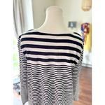 Chico's  Striped 3/4‎ Sleeve Pocket T Shirt Womens XL Black White Ultimate Tee Photo 4