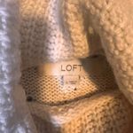 Loft  White Diamond Pattern Cable Knit Cowl Neck Sweater Size L Photo 1