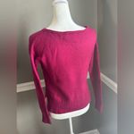 Loft Ann Taylor Merino Wool Magenta Perforated Sweater Women’s Top Blouse XS Photo 2