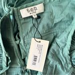 Sea New York. NEW NWT Risa Ramie Satin Midi Dress In Sage Green Photo 9