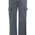 ZARA  Women's Gray Straight Wide Leg High Rise Cargo Trousers Denim Jeans Pants 2 Photo 0