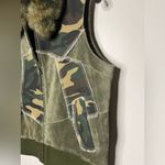 wilson's leather  Suede Patchwork Camo Vest w/ Faux Fur Collar Photo 3