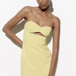 ZARA Bodycon Strapless Mini Lemon Party Coctail Shower Bridal 🍋Dress Photo 24