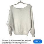 Forever 21  White Oversized Knit Sweater | Size Medium Photo 6