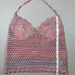 SheIn  Multicolor Crochet Knit Halter Crop Top Scallop Boho Festival L Photo 2