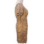 Boutique Yellow Floral Print Ruched Bodycon Mini Dress NWT Size XL Photo 1