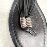 Lucky Brand  Black Leather Strappy Thong Flat Sandals Size 9 Photo 2